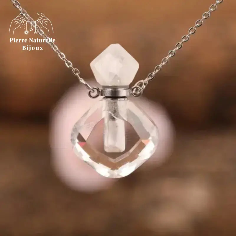 Collier diffuseur de parfum en quartz