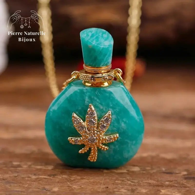 Collier diffuseur de parfum "Cérès" en amazonite