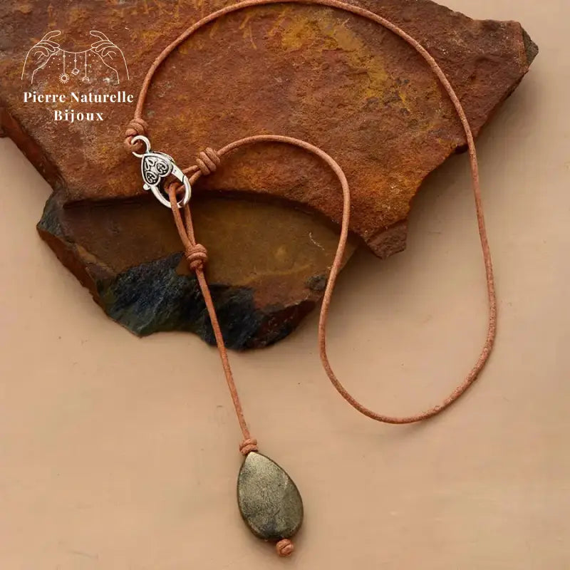 Collier "Transcendance" en Pyrite | Colliers | pierre naturelle bijoux