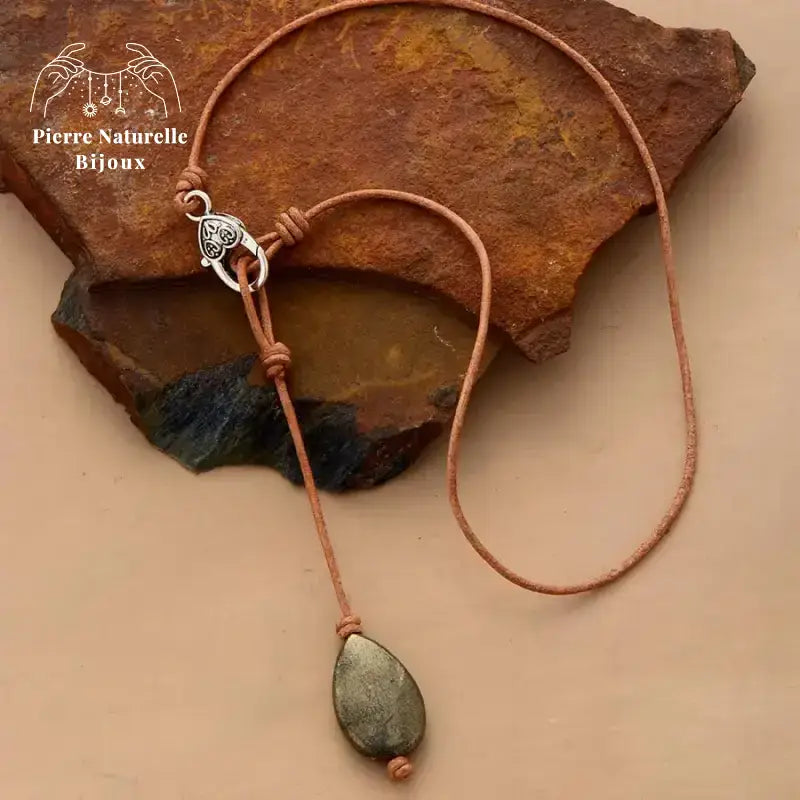 Collier "Transcendance" en Pyrite | Colliers | pierre naturelle bijoux