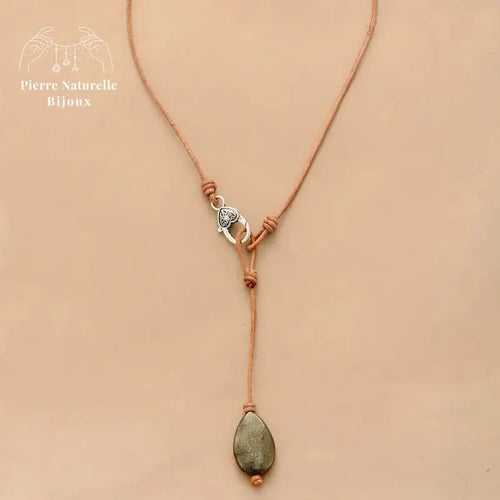 Collier "Transcendance" en Pyrite | Colliers | pierre naturelle bijoux