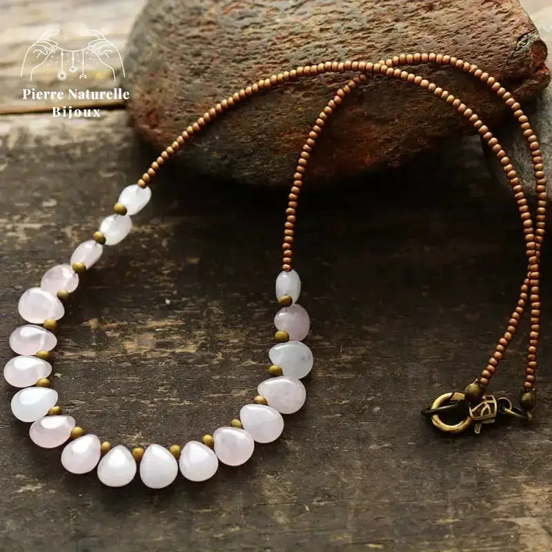 Collier en Quartz rose | Colliers | pierre naturelle bijoux