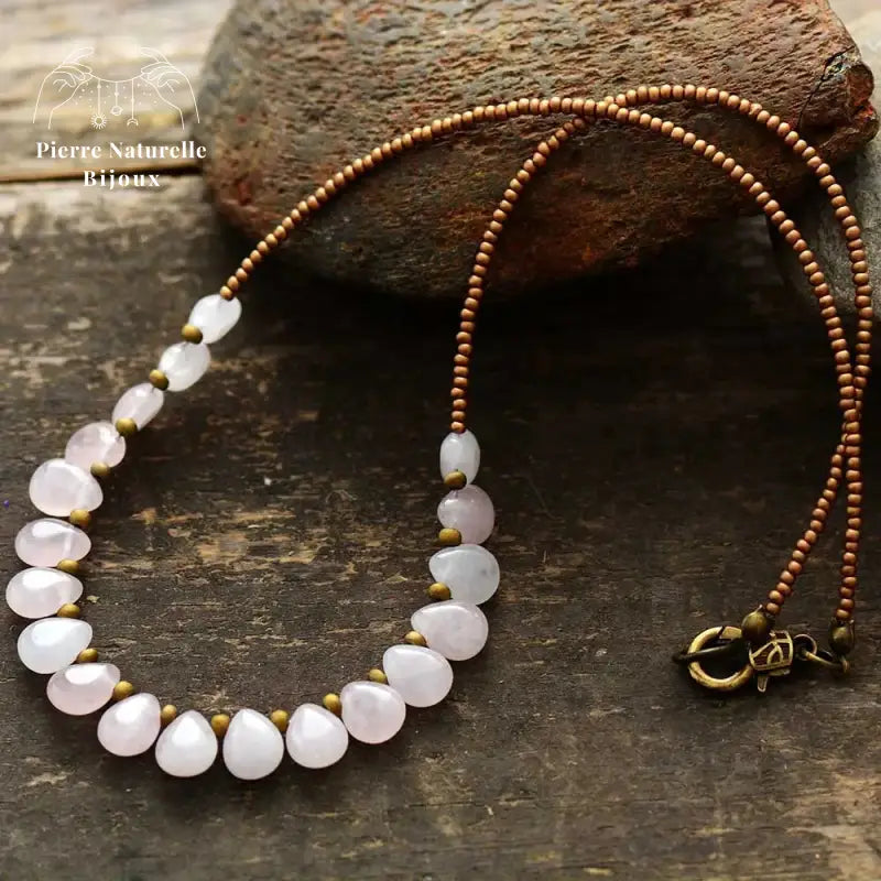 Collier en Quartz rose | Colliers | pierre naturelle bijoux