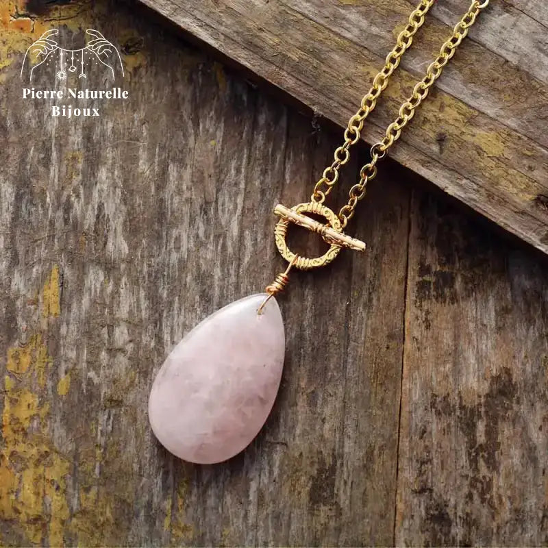 Collier "Passion" en Quartz rose | Colliers | pierre naturelle bijoux
