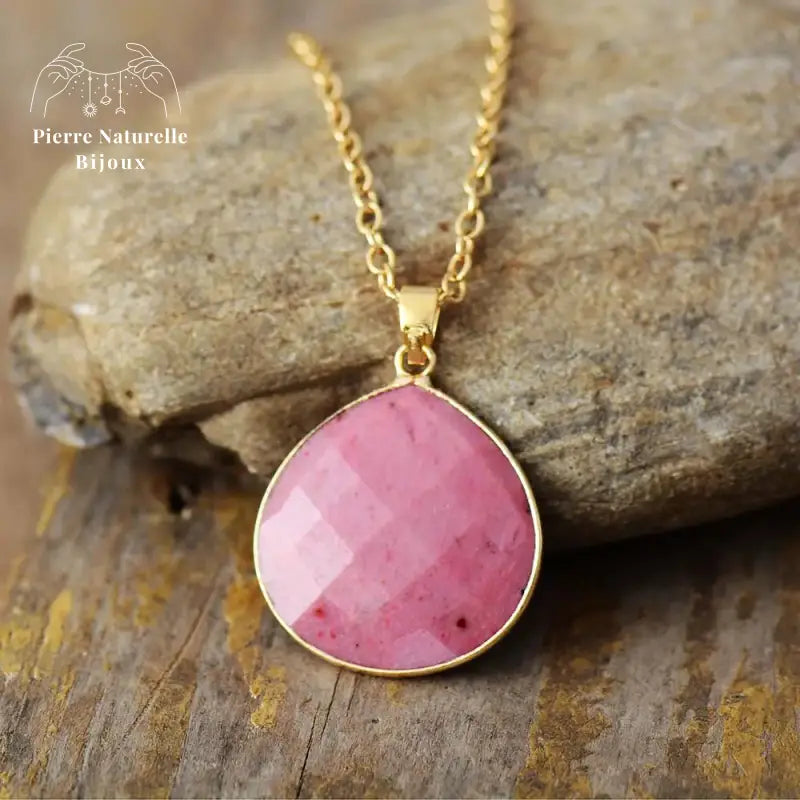 Collier "Reconnaissance" en Rhodonite | Colliers | pierre naturelle bijoux