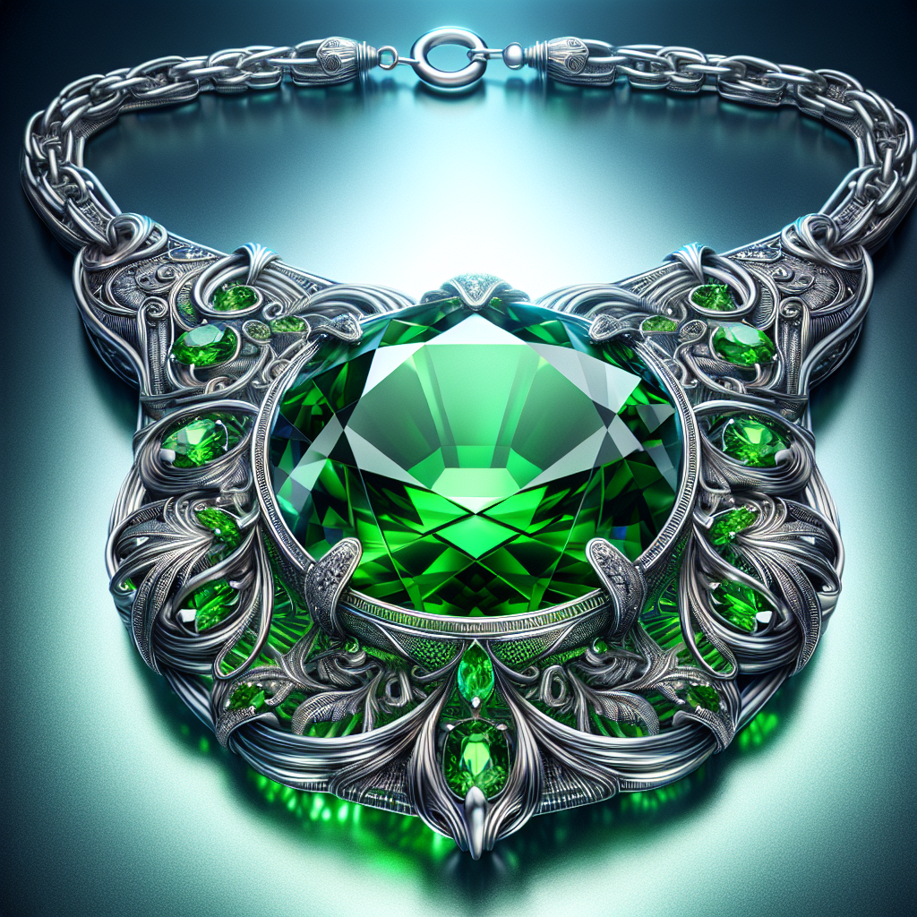 collier pierre verte
