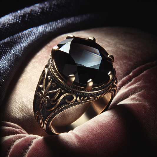 bague pierre noire