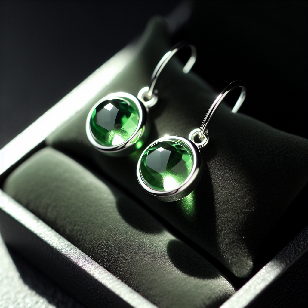 boucles d'oreille pierre verte