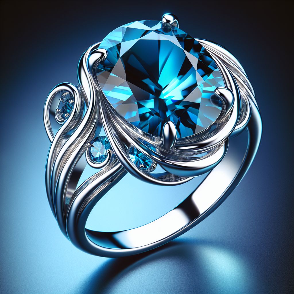 bague pierre bleue