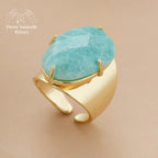 Bague or "Floraison" en Amazonite