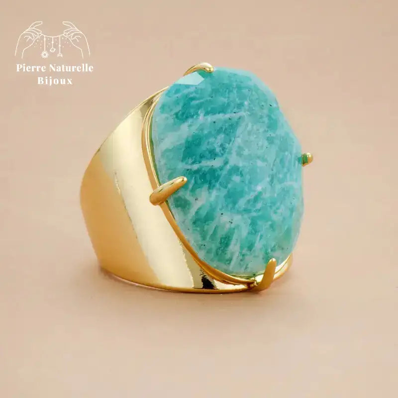 Bague "Floraison" en Amazonite | Bagues | pierre naturelle bijoux