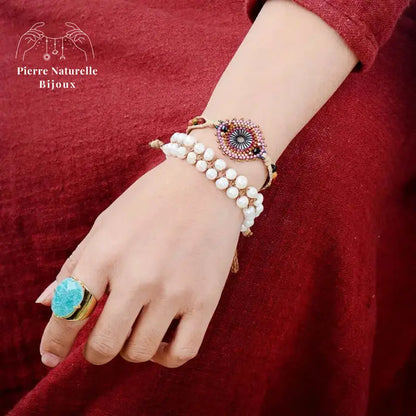 Bague "Floraison" en Amazonite | Bagues | pierre naturelle bijoux