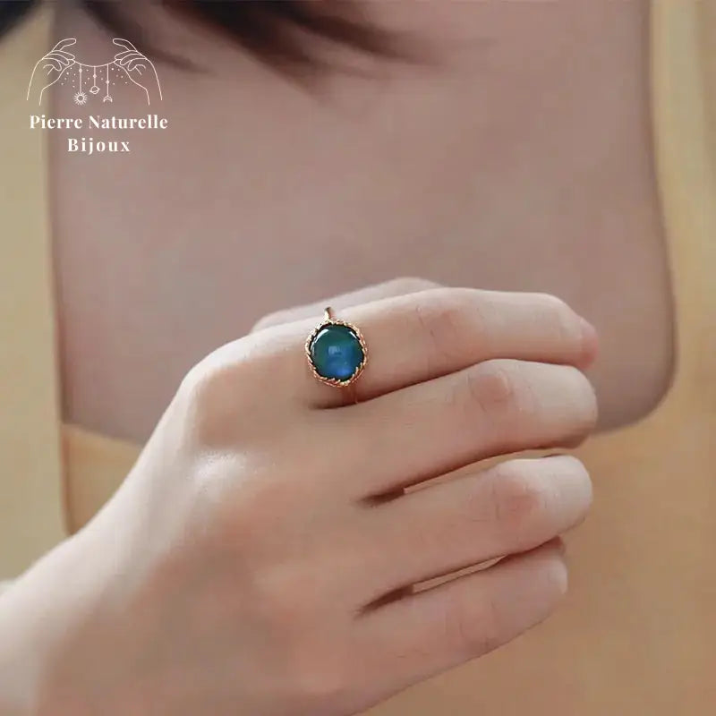 Bague en Labradorite et Malachite | Bagues | pierre naturelle bijoux