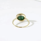 Bague en Labradorite et Malachite | Bagues | pierre naturelle bijoux