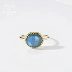 Bague en Labradorite et Malachite | Bagues | pierre naturelle bijoux