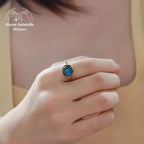 Bague en Labradorite et Malachite | Bagues | pierre naturelle bijoux