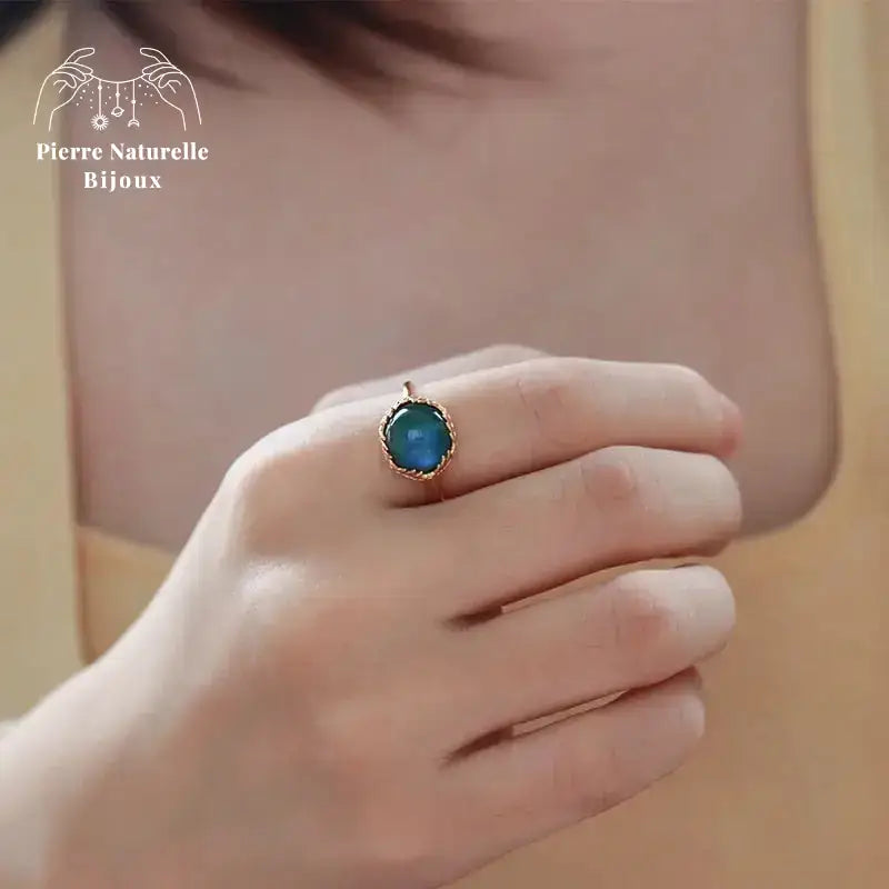 Bague en Labradorite et Malachite | Bagues | pierre naturelle bijoux
