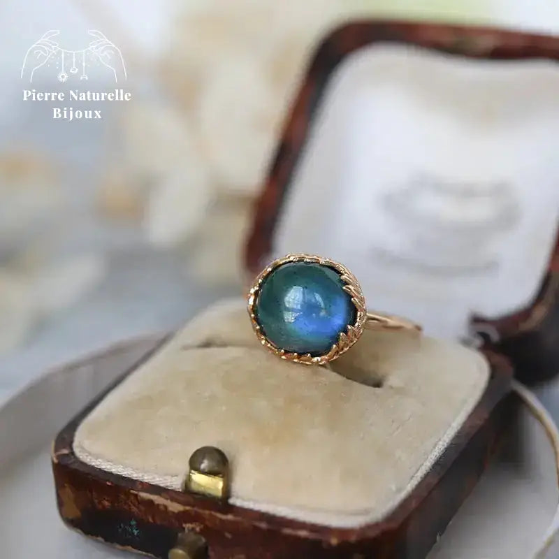 Bague en Labradorite et Malachite | Bagues | pierre naturelle bijoux