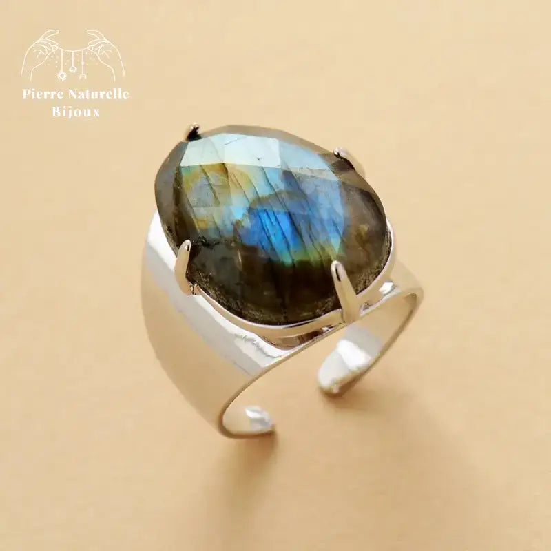 Bague "Intensité" en Labradorite | Bagues | pierre naturelle bijoux