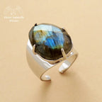 Bague "Intensité" en Labradorite | Bagues | pierre naturelle bijoux