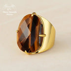 Bague "Providence" en œil de tigre | Bagues | pierre naturelle bijoux