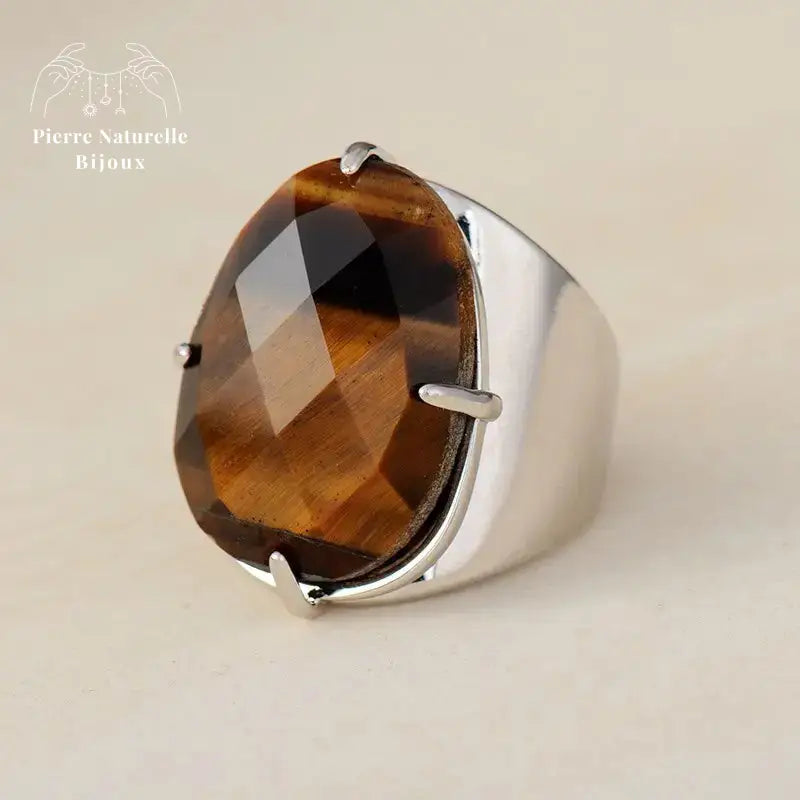 Bague "Providence" en œil de tigre | Bagues | pierre naturelle bijoux