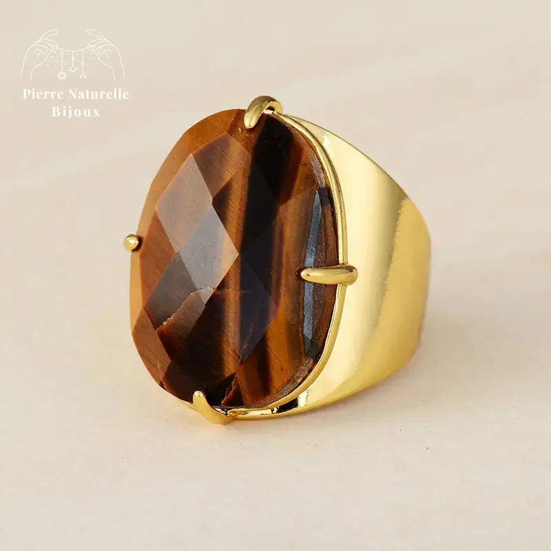 Bague "Providence" en œil de tigre | Bagues | pierre naturelle bijoux