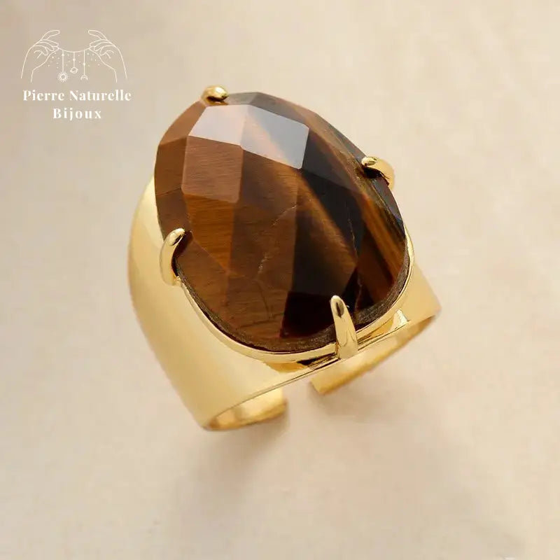 Bague en or "Providence" en œil de tigre