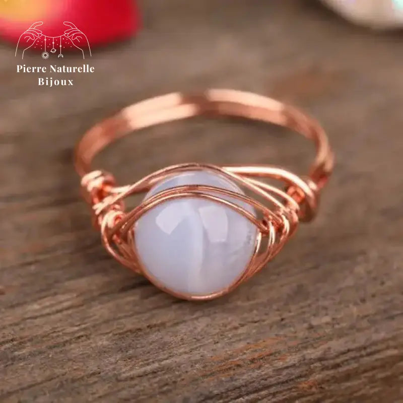 Bague "Perception" en agate violette 