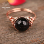 Bague "Perception" en agate noire