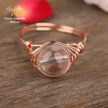 Bague "Perception" en quartz blanc