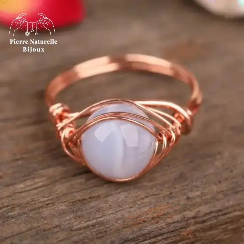 Bague "Perception" en agate violette 