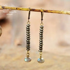 Boucle d'oreilles "Etincelle" en Pyrite et Labradorite | Boucles d'Oreilles | pierre naturelle bijoux