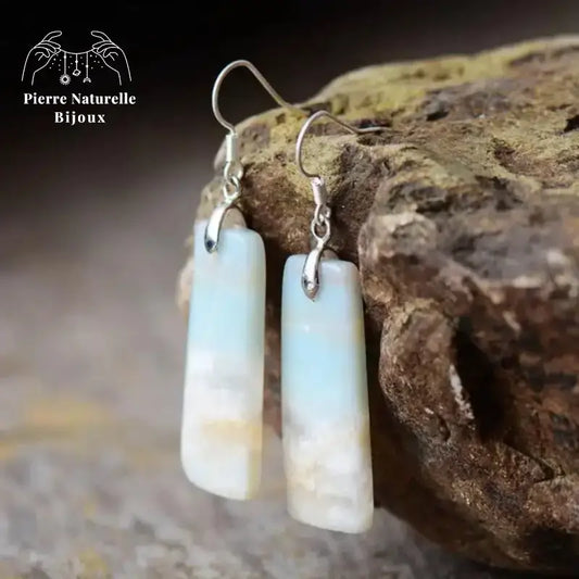 Boucles d'oreilles "Évidence" en Amazonite | Boucles d'Oreilles | pierre naturelle bijoux
