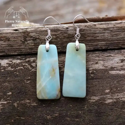 Boucles d'oreilles "Évidence" en Amazonite | Boucles d'Oreilles | pierre naturelle bijoux