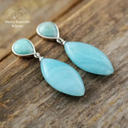 Boucles d'oreilles "Indépendance" en Amazonite | Boucles d'Oreilles | pierre naturelle bijoux