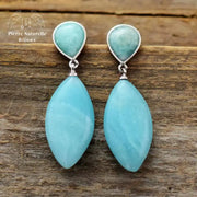 Boucles d'oreilles "Indépendance" en Amazonite | Boucles d'Oreilles | pierre naturelle bijoux