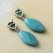 Boucles d'oreilles "Indépendance" en Amazonite | Boucles d'Oreilles | pierre naturelle bijoux