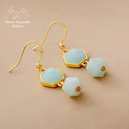 Boucles d'oreilles "Prospérité" en Amazonite | Boucles d'Oreilles | pierre naturelle bijoux