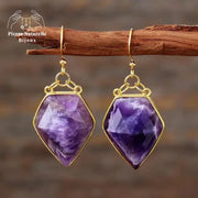 Boucles d'oreilles en Améthyste | Boucles d'Oreilles | pierre naturelle bijoux