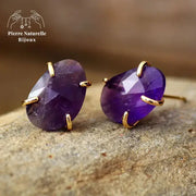 Boucles d'oreilles "Céleste" en Améthyste | Boucles d'Oreilles | pierre naturelle bijoux