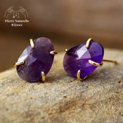 Boucles d'oreilles "Céleste" en Améthyste | Boucles d'Oreilles | pierre naturelle bijoux