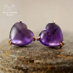 Boucles d'oreilles "Cœur" en Améthyste | Boucles d'Oreilles | pierre naturelle bijoux