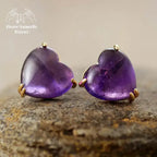 Boucles d'oreilles "Cœur" en Améthyste | Boucles d'Oreilles | pierre naturelle bijoux