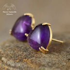 Boucles d'oreilles "Cœur" en Améthyste | Boucles d'Oreilles | pierre naturelle bijoux