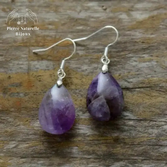 Boucles d'oreilles "Élévation" en Améthyste | Boucles d'Oreilles | pierre naturelle bijoux