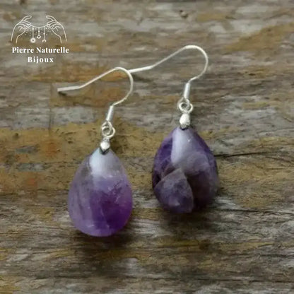 Boucles d'oreilles "Élévation" en Améthyste | Boucles d'Oreilles | pierre naturelle bijoux
