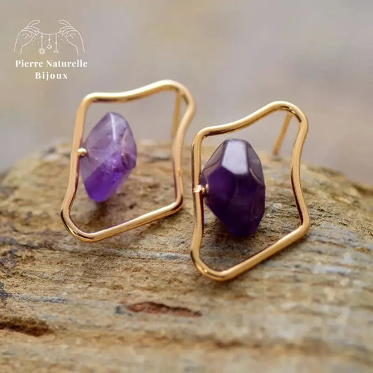 Boucles d'oreilles "Junon" en Améthyste