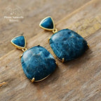 Boucles d'oreilles en Apatite | Boucles d'Oreilles | pierre naturelle bijoux