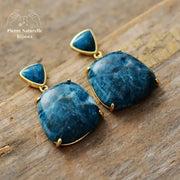 Boucles d'oreilles en Apatite | Boucles d'Oreilles | pierre naturelle bijoux